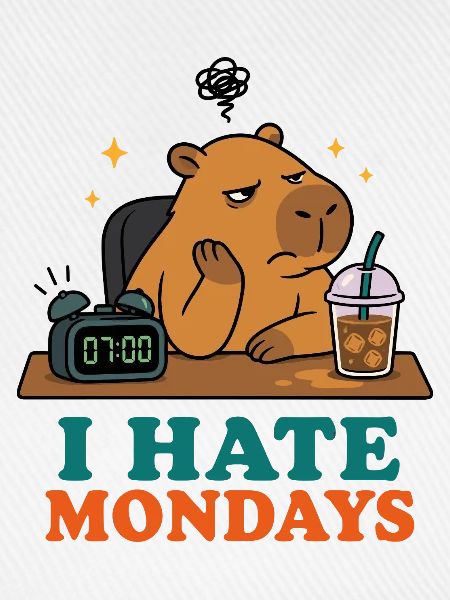 I Hate Mondays – Müdes Capybara