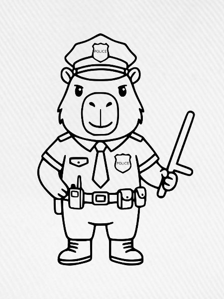 Süßer Capybara-Offizier Lustiger Polizei-Capybara-Geschenk
