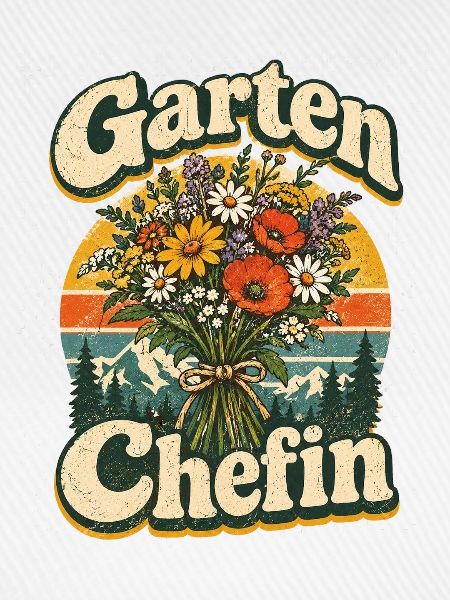 Garten Chefin Blumenstrauß Retro