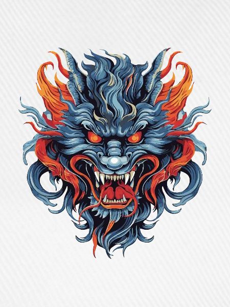 Drachenkopf Asiatischer Drache Bunt