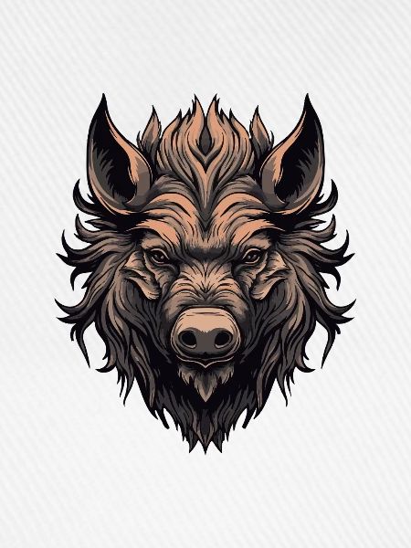Wildschwein Kopf Illustration