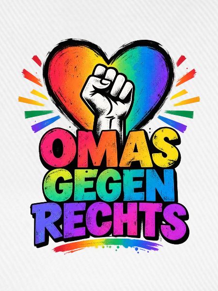 OMAS GEGEN RECHTS – Regenbogen Herz