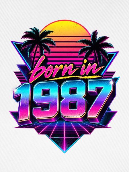 Geboren 1987 Neon Retro Optik
