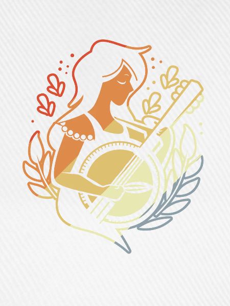Comic Art Banjospielerin