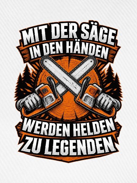 Sägehelden im Wald