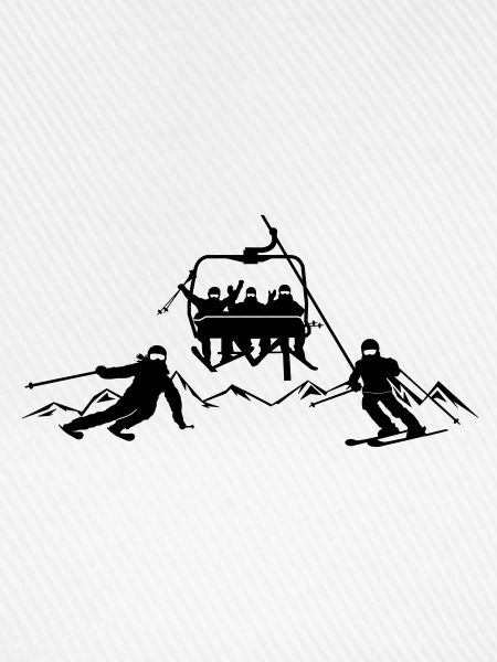 Wintersport - Skifahrer Sessellift