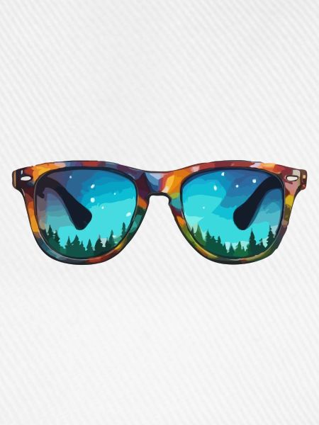 Sonnenbrille / Reflektion / Wald / Spiegelung