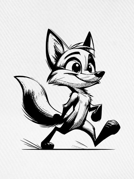 Kleiner Frechdachs Fuchs Zeichnung
