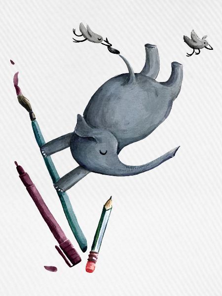 Akrobatik Elefant malen