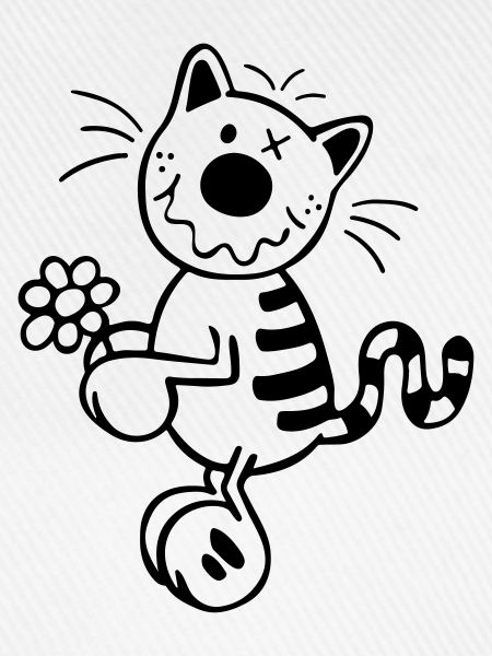 Katze mit Blume