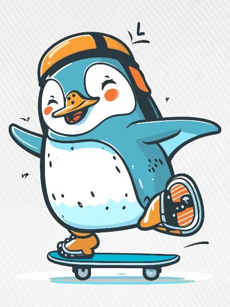 Gleiten Sie mit diesem Pinguin