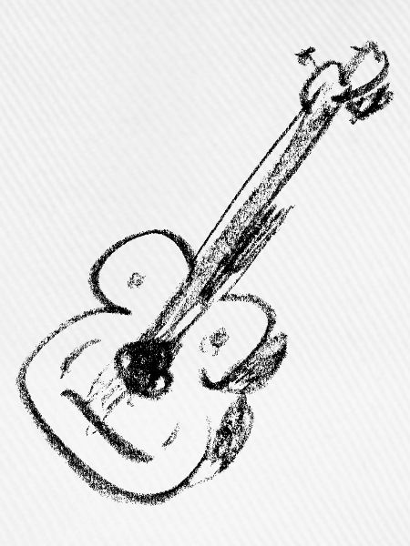 Gitarre - Kreide Zeichnung