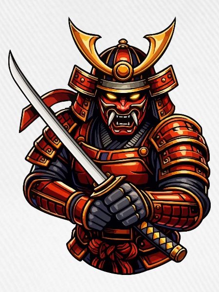 Kampfkunst-Samurai mit Schwert