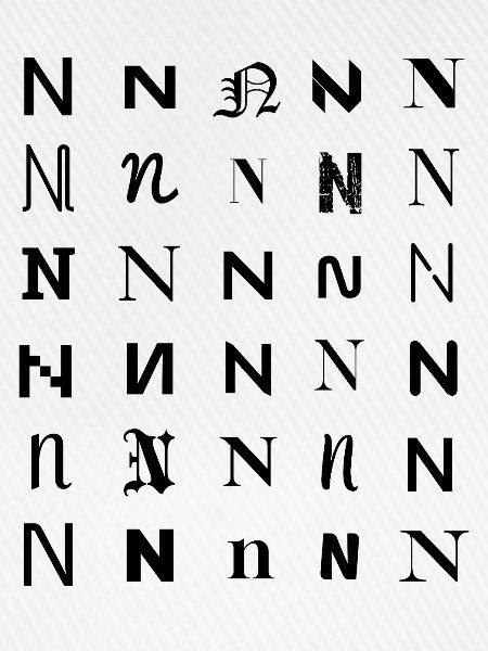 Typografie N Monogramm-Buchstabenmosaikdesign