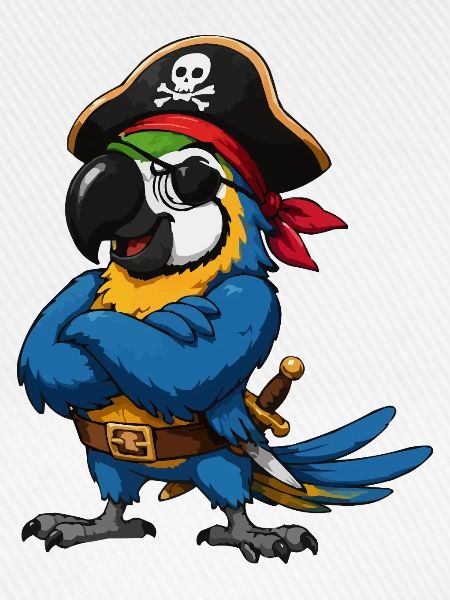 Piratenvogel mit Augenklappe