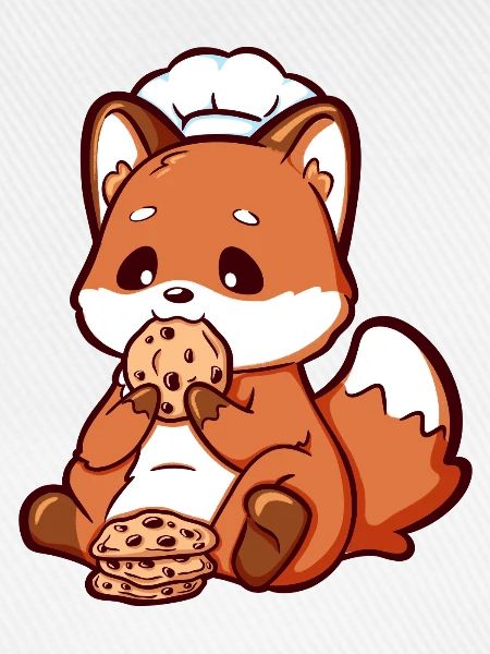 Kleiner Bäcker-Fuchs isst Kekse
