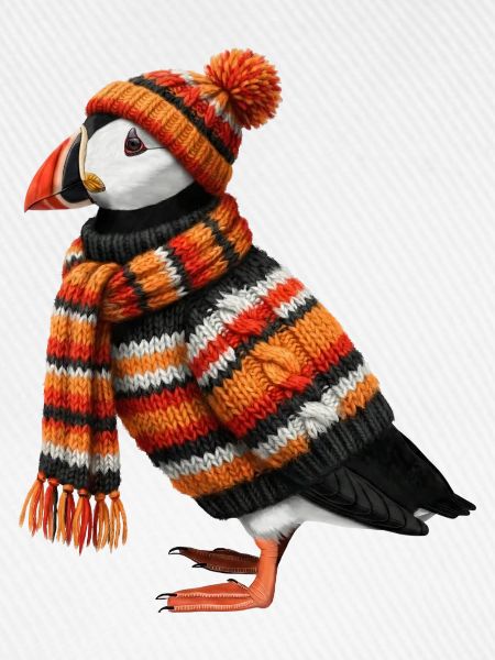 Papageitaucher Strickpullover Winter Weihnachten