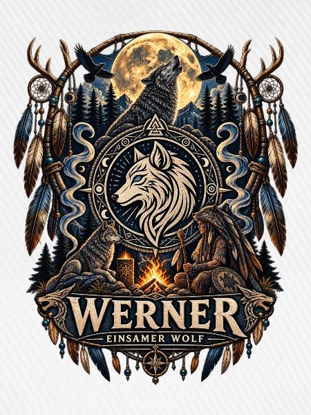 Werner Einsamer Wolf Mystik Fantasy Design