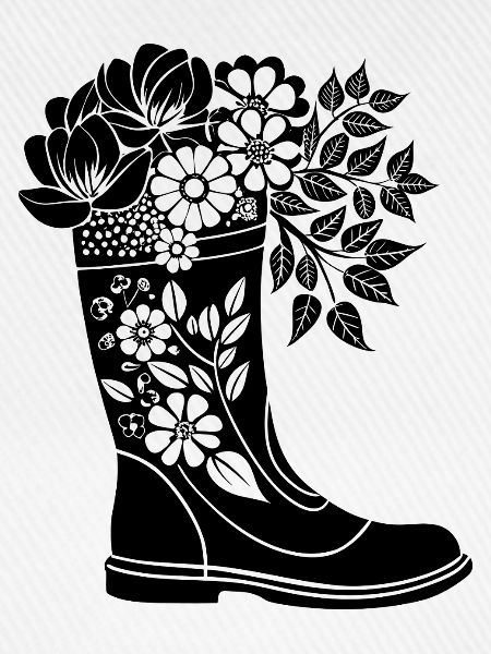 Regenstiefel mit Blumen