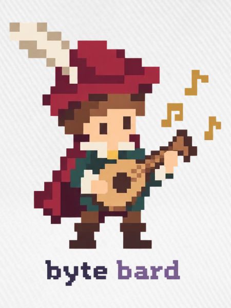 Pixel Barde mit Laute