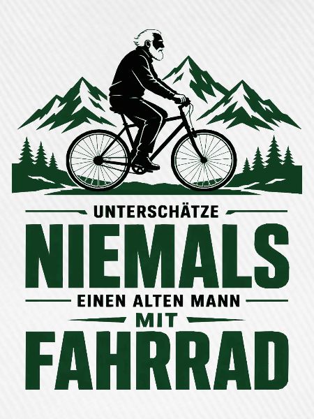 Nie einen alten Mann mit Fahrrad
