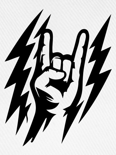 Rock Handzeichen Blitze Symbol Schwarz