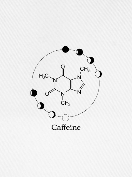 Koffein Molekül mit Umrandung