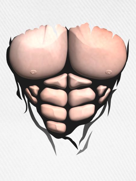 Rumpfmuskel Bodybuilder Körper Bauchmuskeln