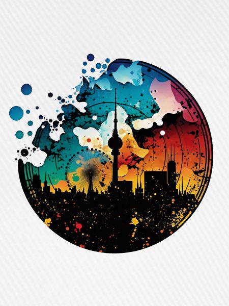 Berlin Skyline Silhouette Graffiti Fernsehturm