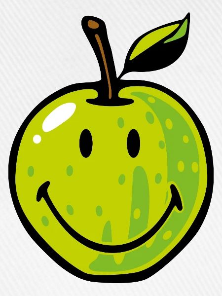 Smiley Green Apple