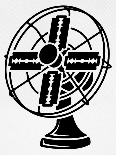 Ventilator mit Rasierklingen