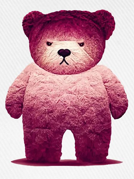 Pink Grumpy Teddy