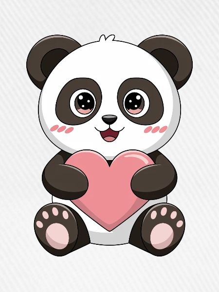 Baby Panda mit Herz
