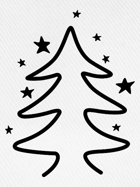 Minimalistischer Weihnachtsbaum mit Sternen