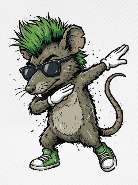 Punk Dabbing Ratte Cartoon