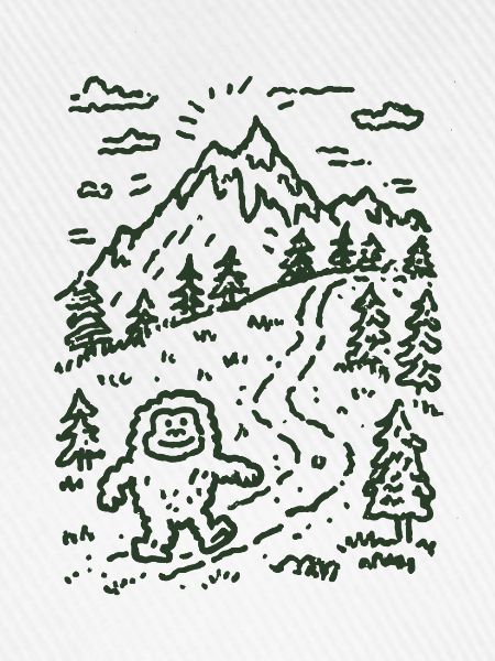 Bergwanderer im Waldlandschaft