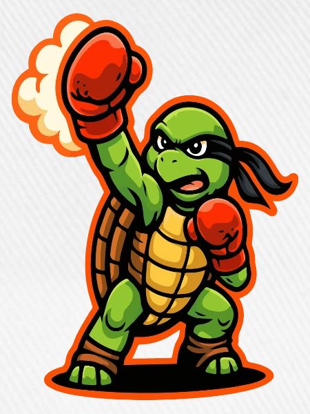 Boxing Turtle Fighter Power Punch Maskottchen
