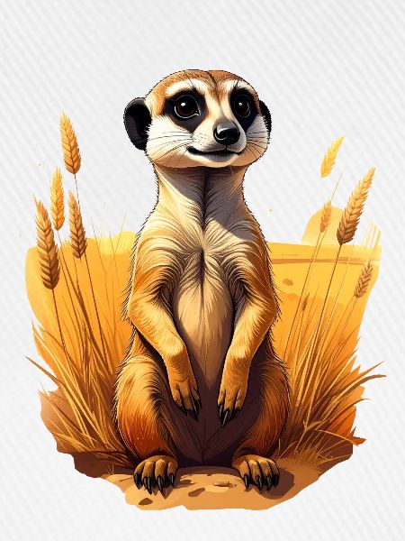 Ein Erdmännchen in der Savanne