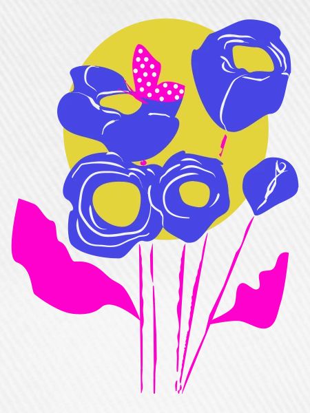 Blumenbouquet in Neonfarben