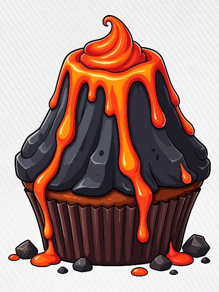 Vulkanischer Lava Cupcake