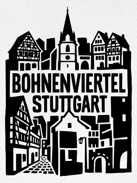 Bohnenviertel Stuttgart Skyline Silhouette
