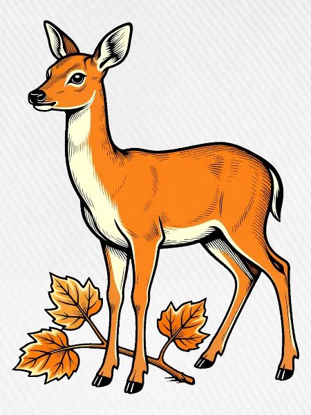Reh im Herbstlaub