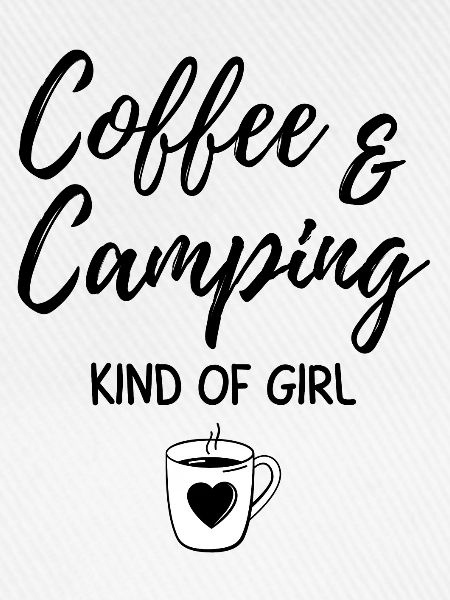 Kaffee & Camping Art von Mädchen.