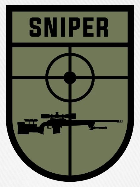 SNIPER Abzeichen Aufnäher mit Scharfschützengewehr