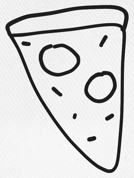 Pizzastück Linienzeichnung