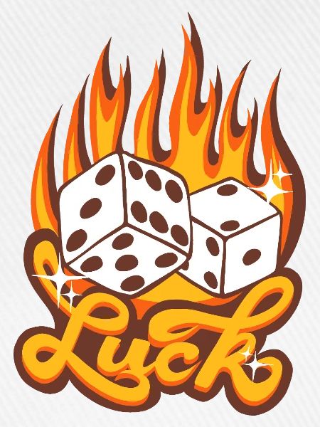 Luck – Feuriges Würfel-Glücksdesign