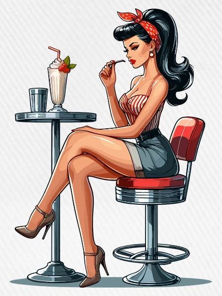 Milchshake Rockabilly Pin Up Geschenk