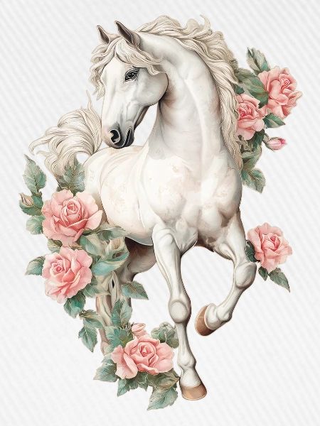 Pferd mit Rosen