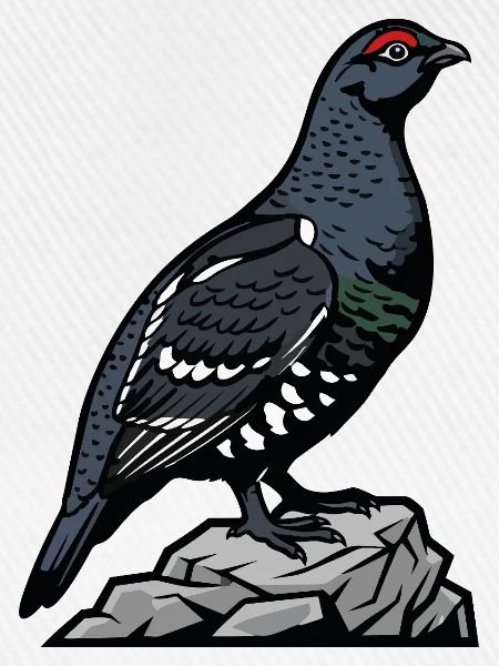 Schwarze Waldschnepfe auf Felsen