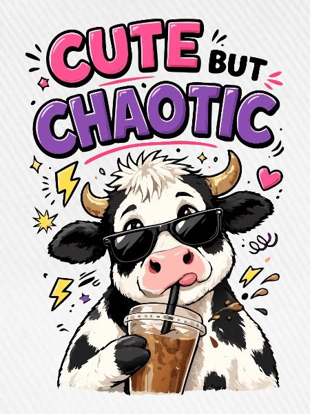 Süß aber chaotisch - Kuh mit Eiskaffee